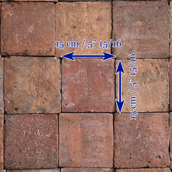 Set of around 19 m² of terracotta floor tiles in square shape-6