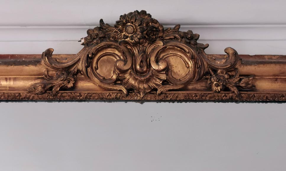 Louis XV style trumeau with flowery Rococo decoration-1