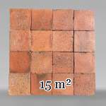 Set of 15 m² of terracotta floor tiles in square shape