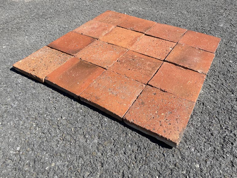 Set of 15 m² of terracotta floor tiles in square shape-2