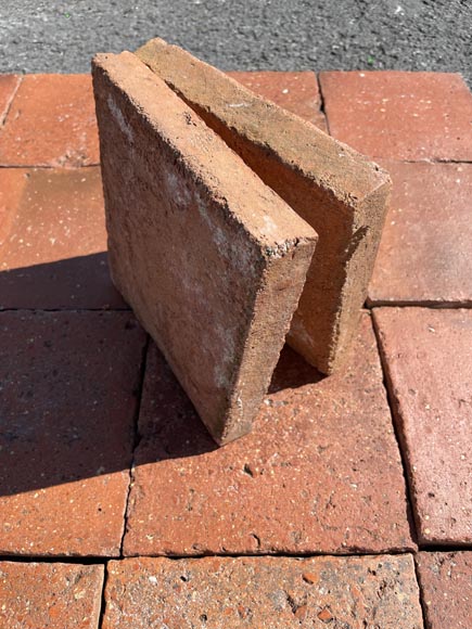 Set of 15 m² of terracotta floor tiles in square shape-3