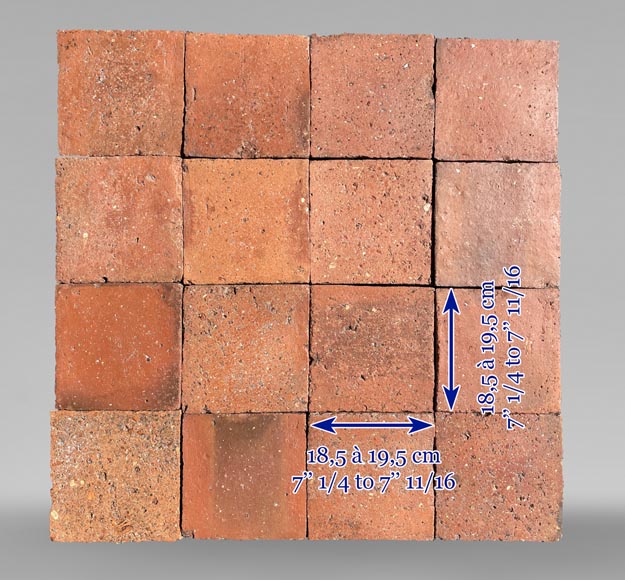 Set of 15 m² of terracotta floor tiles in square shape-7