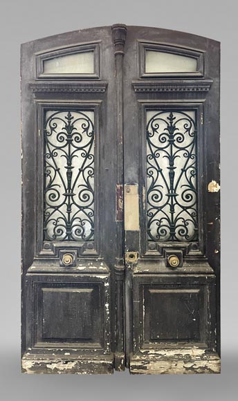 Importante double front door, 19th century-0