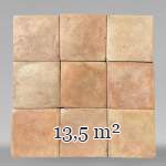 Set of 13,5 m² of terracotta floor tiles in square shape