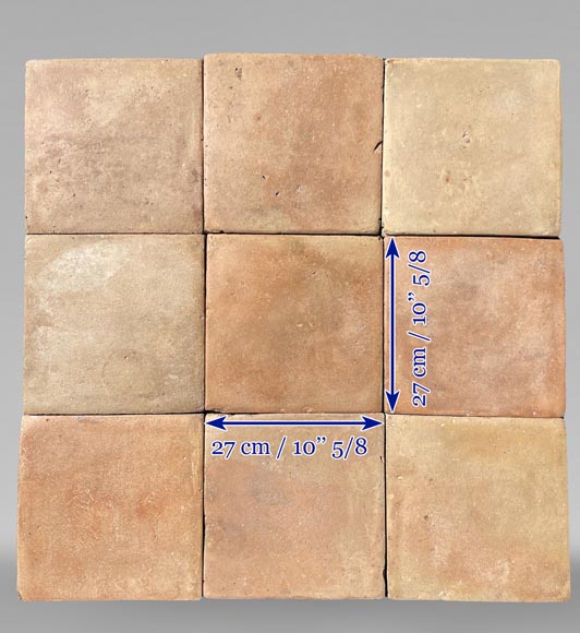 Set of 13,5 m² of terracotta floor tiles in square shape-5