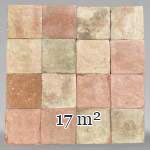 Set of around 17 m² of terracotta floor tiles in square shape