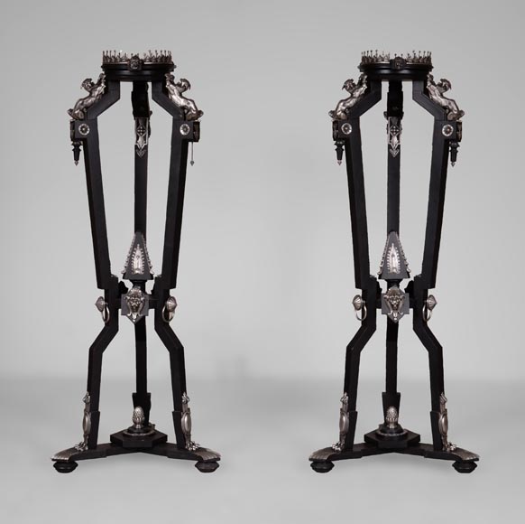 Charles – Guillaume DIEHL, Pair of wood and gilt bronze stands, International Exhibitions of 1867-0