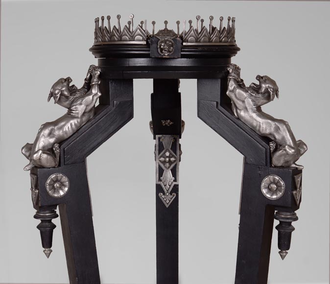 Charles-Guillaume DIEHL, Pair of Pedestals in wood and Bronze, circa 1870-4
