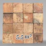 Set of 5,5 m² of terracotta floor tiles in square shape
