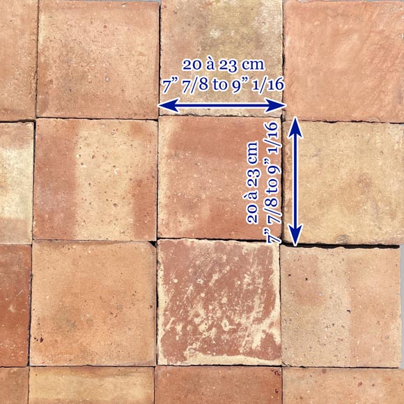 Set of around 25 m² of terracotta floor tiles in square shape-6