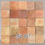 Set of around 58 m² of terracotta floor tiles in rectangular shape