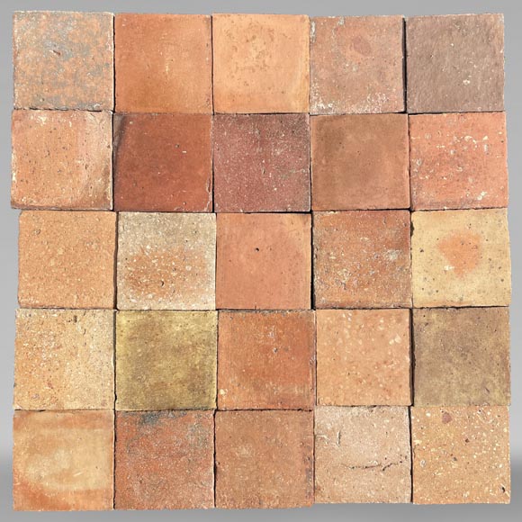 Set of around 58 m² of terracotta floor tiles in rectangular shape-0