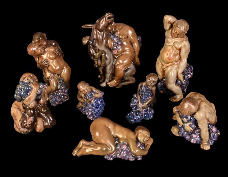 Kai Nielsen (1882–1924) for Bing & Grøndahl “Bacchanale” table garniture in glazed stoneware Kai Nielsen (1882–1924) for Bing & Grøndahl “Bacchanale” table garniture in glazed stoneware-0