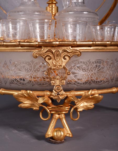 BACCARAT (attr.to), Crystal liqueur cabinet set in gilded bronze, End of the 19th century-7
