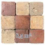 Batch of around 8,5 m² of terracotta floor tiles in square shape