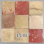 Set of around 15 m² of terracotta floor tiles in square shape, 19th century