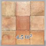 Batch of around 4,5 m² of terracotta floor tiles in square shape