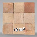 Set of 19 m² of terracotta floor tiles in square shape from tilefactories in the Indre et Loire region