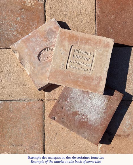 Set of 19 m² of terracotta floor tiles in square shape from tilefactories in the Indre et Loire region-3