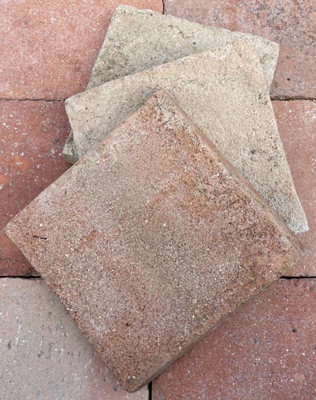 Batch of around 6m² of terracotta floor tiles in square shape-2