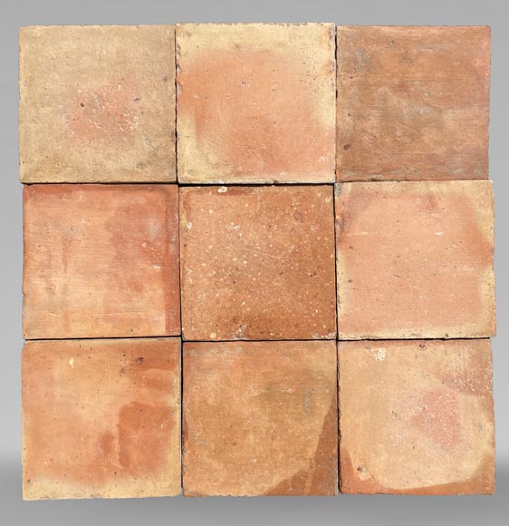 Set of around 17 m² of terracotta floor tiles-0