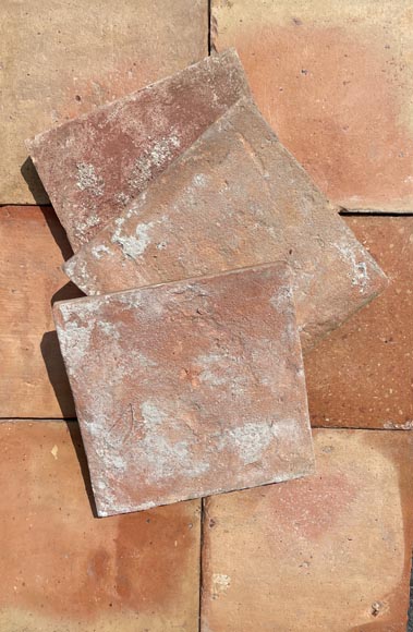 Set of around 17 m² of terracotta floor tiles-3