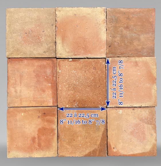 Set of around 17 m² of terracotta floor tiles-6