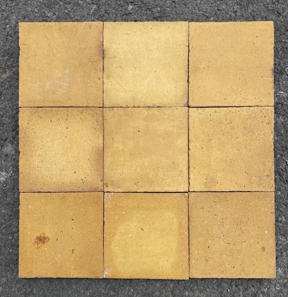 Set of around 15 m² of terracotta floor tiles in square shape-0