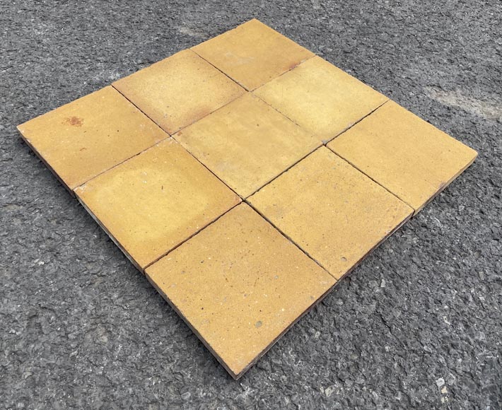 Set of around 15 m² of terracotta floor tiles in square shape-1