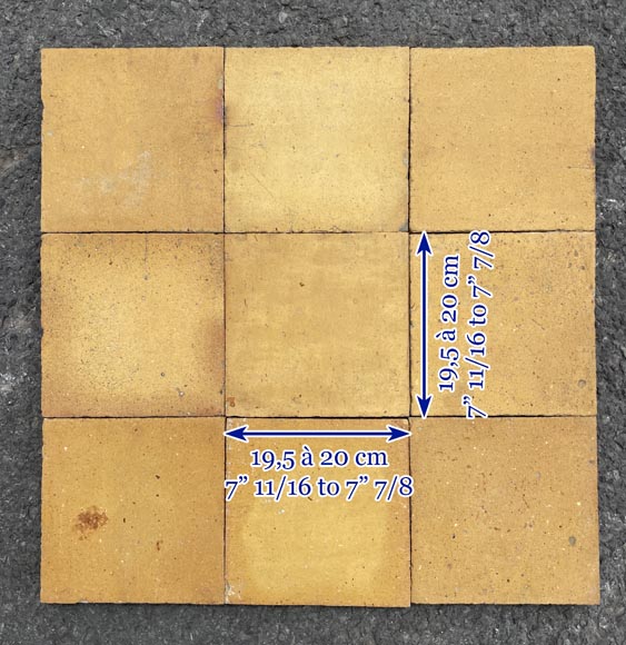 Set of around 15 m² of terracotta floor tiles in square shape-6