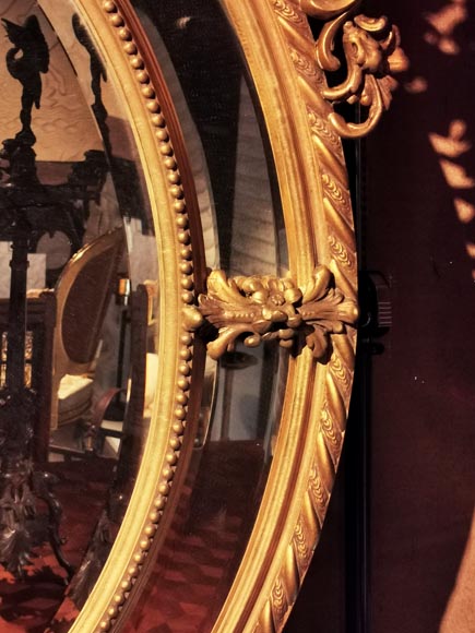 Pareclose mirror in gilt stucco and wood Napoleon III-4