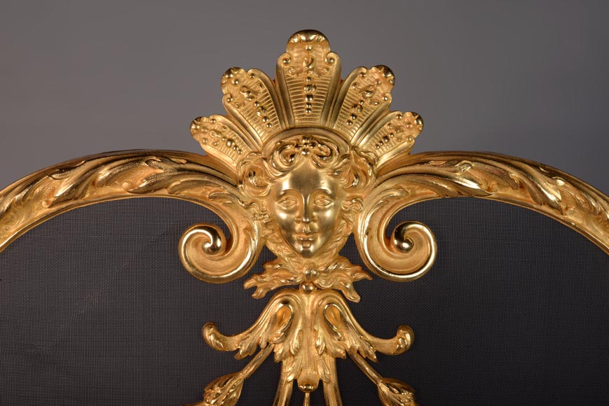 Napoleon III style gilt bronze firescreen-1
