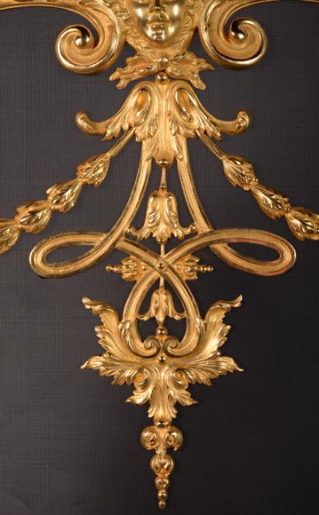 Napoleon III style gilt bronze firescreen-2