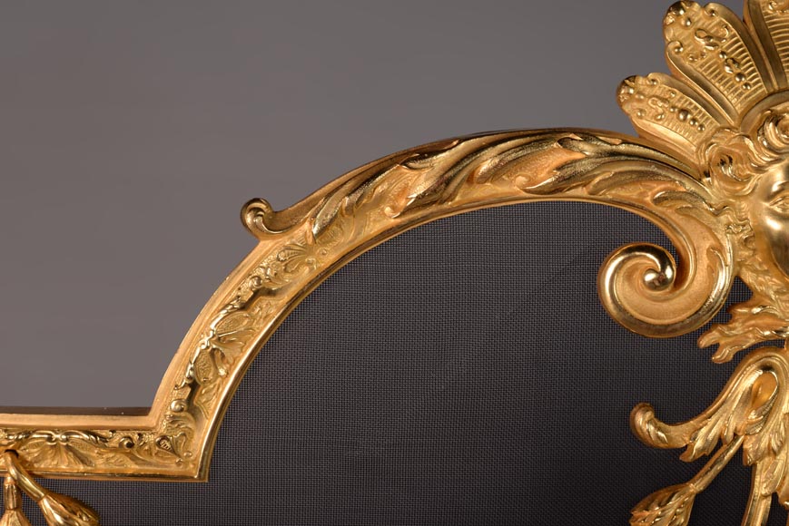Napoleon III style gilt bronze firescreen-3