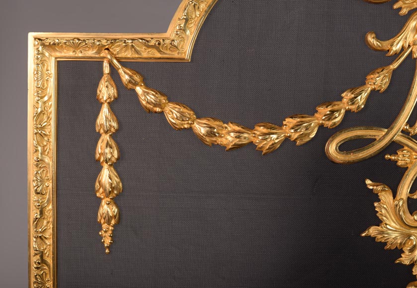 Napoleon III style gilt bronze firescreen-4