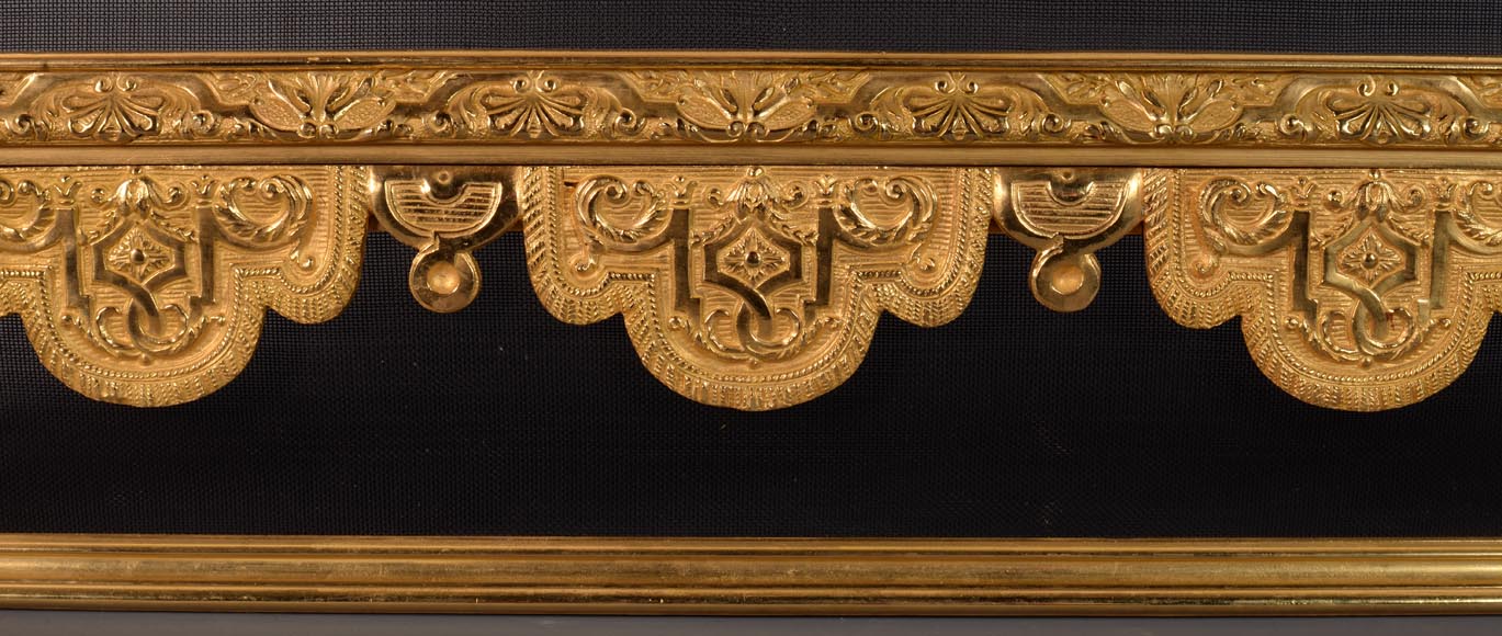 Napoleon III style gilt bronze firescreen-6