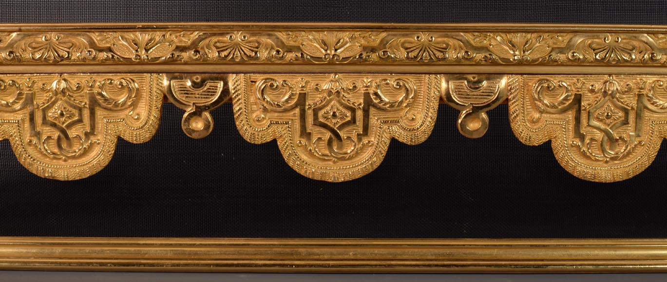 Napoleon III style gilt bronze firescreen-6