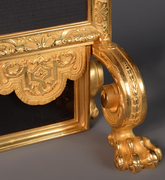 Napoleon III style gilt bronze firescreen-8