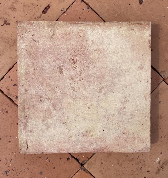 Batch of around 17 m² of terracotta floor tiles in square shape-2