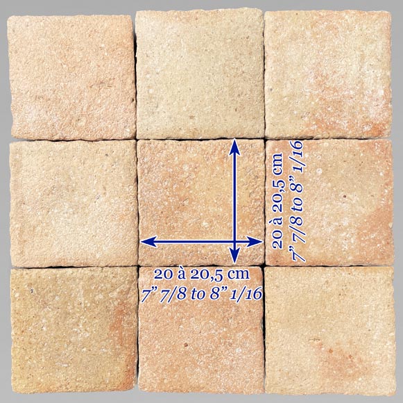 Batch of around 3,5 m² of terracotta floor tiles in square shape-8