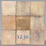 Set of around 12 m² of terracotta floor tiles in square shape