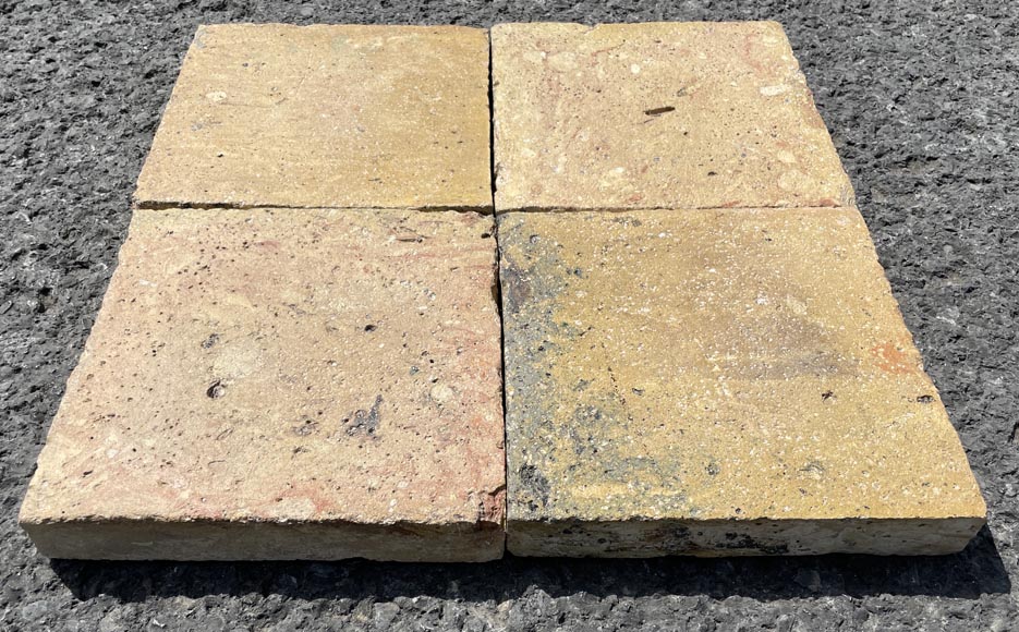 Set of around 2 m² of terracotta floor tiles in square shape-1
