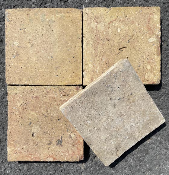 Set of around 2 m² of terracotta floor tiles in square shape-2