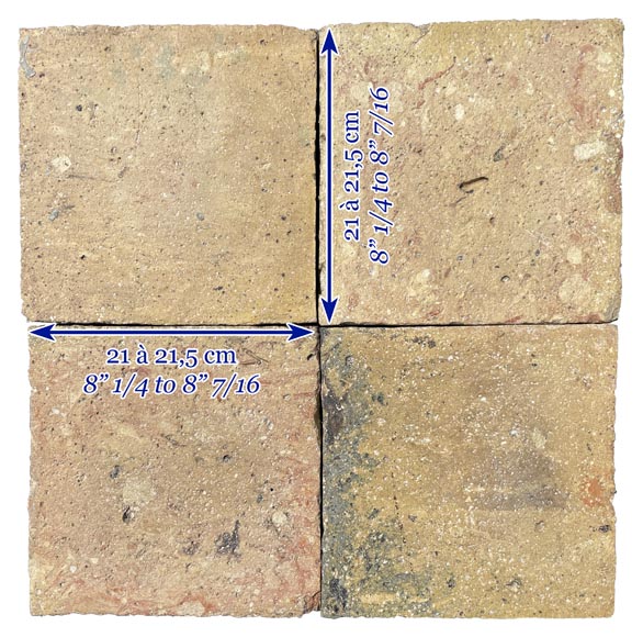 Set of around 2 m² of terracotta floor tiles in square shape-6