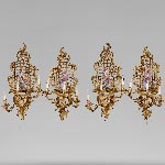 Manufacture Samson for L'Escalier de Cristal, Series of four Louis XVI style wall lights with parrots, after 1885
