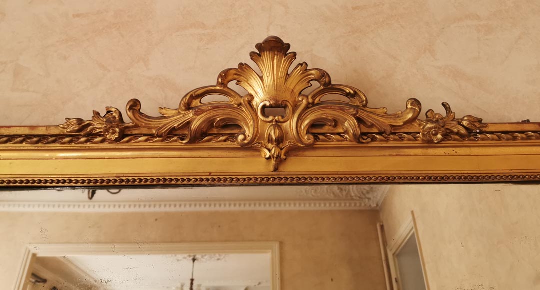 Large Napoleon III trumeau in gilt wood-1