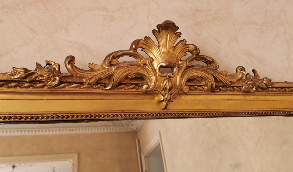 Large Napoleon III trumeau in gilt wood-2