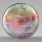 Mediterranean landscape, a rare iridescent dish by Delphin MASSIER