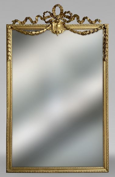 Large Napoleon III trumeau with a torus and ribbon-0