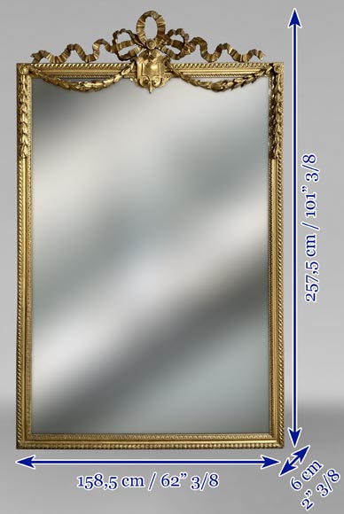Large Napoleon III trumeau with a torus and ribbon-10